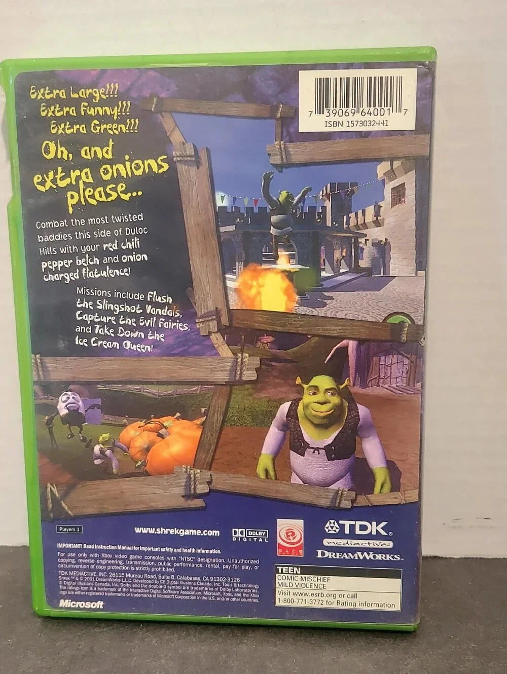 Shrek (Microsoft Xbox, 2001) Shrek Xbox Movie Game Video Game Original Xbox Og